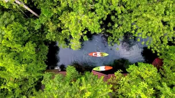 Couple Hommes Femmes Kayak Sur Île Tropicale Koh Chang Thaïlande — Video