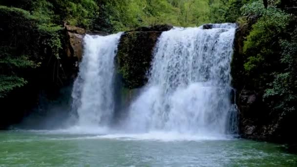 Beautiful Waterfall Tropical Island Koh Kood Thailand Waterfall Rainforest Thailand — Wideo stockowe