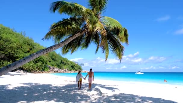Spiaggia Anse Georgette Digue Seychelles Spiaggia Tropicale Durante Una Vacanza — Video Stock