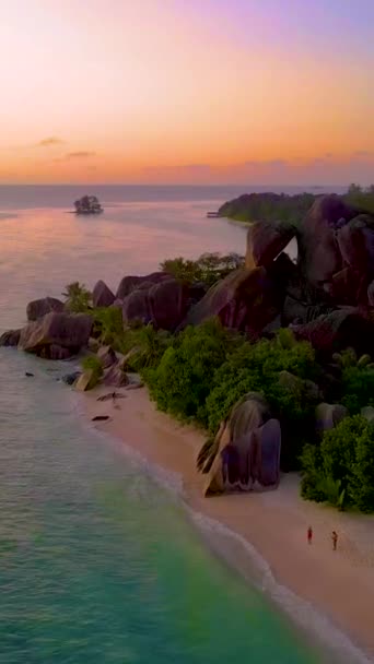 Anse Source Dargent Digue Seychelles Plage Tropicale Pendant Des Vacances — Video