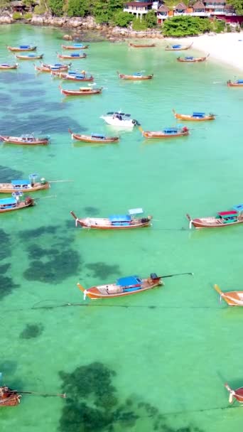Koh Lipe Island Νότια Ταϊλάνδη Turqouse Χρωματιστό Ωκεανό Και Λευκή — Αρχείο Βίντεο
