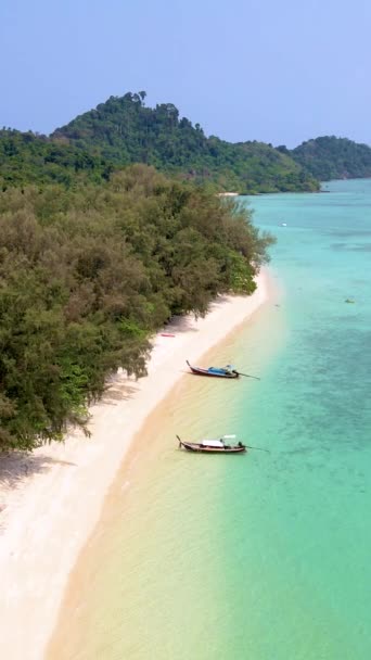 Drone Vista Aérea Ilha Koh Kradantrang Tailândia Vista Aérea Sobre — Vídeo de Stock
