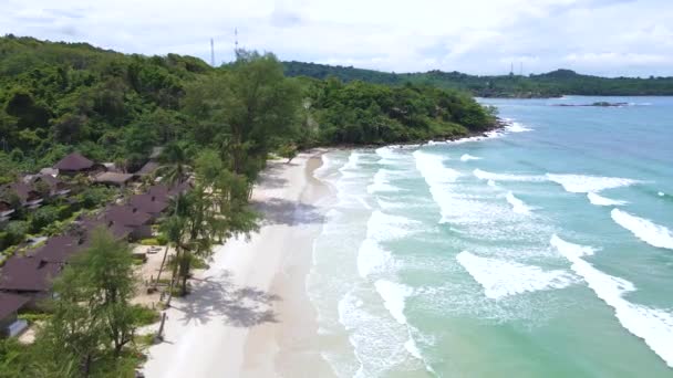 Koh Kood Island Thailand Trat Tropisch Strand Met Palmbomen Een — Stockvideo