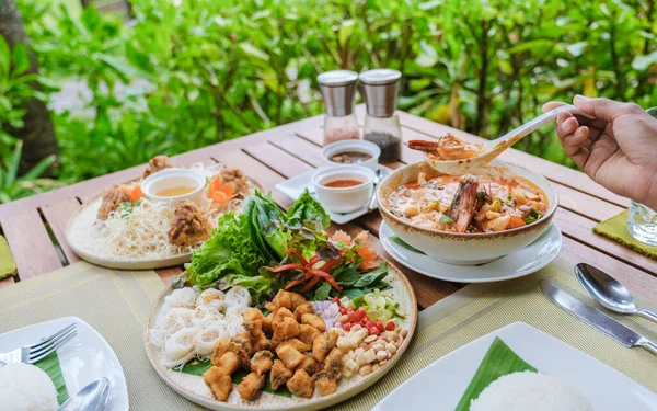 Romantic Dinner Beach Koh Kood Thailand Dinner Table Asian Food — Stock Photo, Image