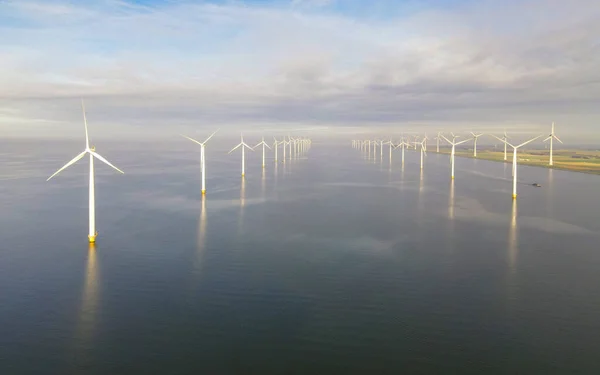 Ocean Wind Park Windmühlenfarm Ozean Offshore Windkraftanlagen Meer Windkraftanlage Aus — Stockfoto
