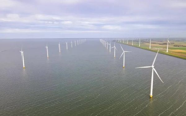 Офшорна Вітроелектростанція Вітрові Турбіни Нідерландах — стокове фото