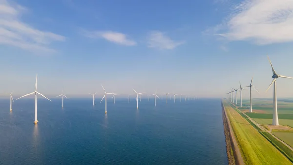 Offshore Wind Power Farm Many Wind Turbines Open Sea — Stock Photo, Image