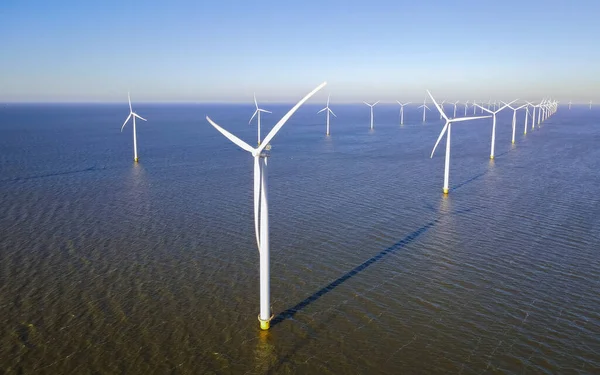 Turbinas Eólicas Moinho Vento Energia Fazenda Nos Países Baixos — Fotografia de Stock