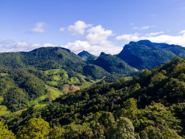 Chiang Mai, Tayland 'daki Doi Luang Chiang Dao dağ tepeleri. Seyahatlerde ve tatillerde doğa manzarası. Doi Lhung Chiang Dao Bakış açısı