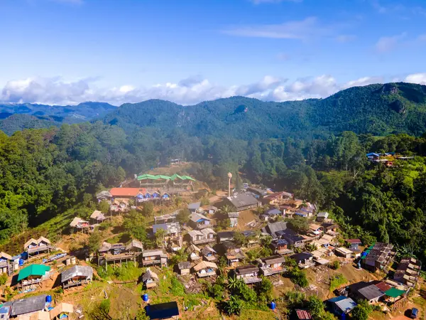Villaggio Turistico Con Campeggio Capanne Bambù Doi Luang Chiang Dao — Foto Stock