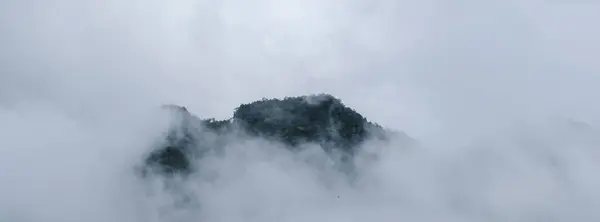 タイのチェンマイにあるドイ ルアン チャン ダオ山頂 旅行や休暇における自然の風景 ルーシュ チェン 雨季の霧と霧の視点 — ストック写真