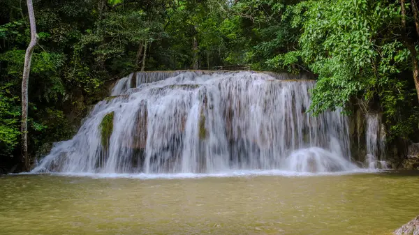 Erawan Waterfall Thailand Kachanaburi, a beautiful deep forest waterfall in Thailand. Erawan Waterfall in National Park