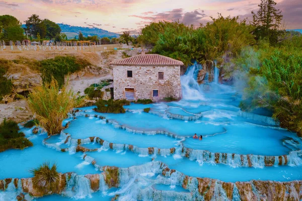 Toscane Italy Natural Spa Waterfalls Hot Springs Saturnia Thermal Baths — Stock Photo, Image