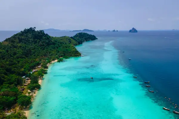 Playa Isla Koh Kradan Tailandia Vista Aérea Sobre Isla Koh —  Fotos de Stock