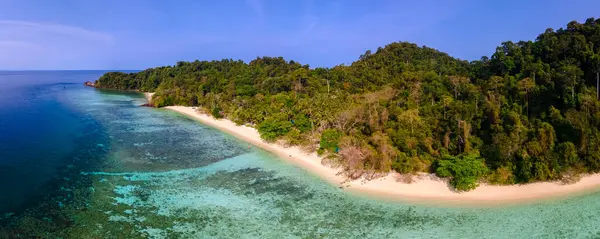 Vista Playa Tropical Isla Koh Kradan Tailandia Vista Aérea Sobre — Foto de Stock