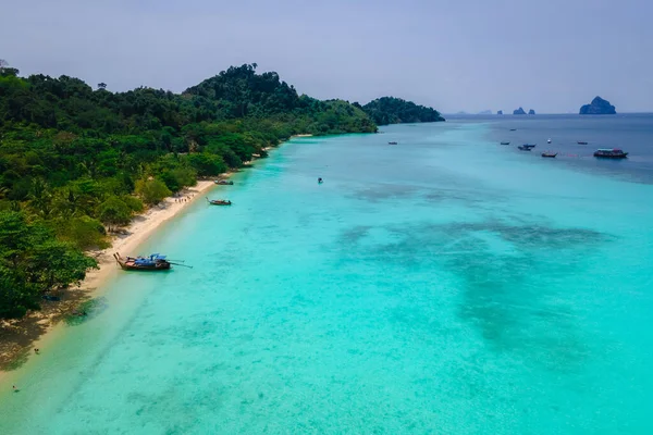 Vista Praia Ilha Koh Kradan Tailândia Vista Aérea Sobre Koh — Fotografia de Stock