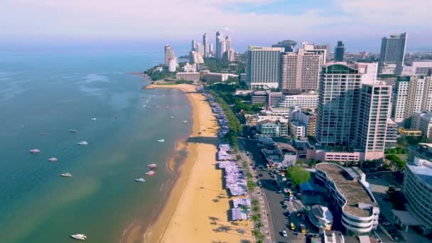 Pattaya Thailand November 2023 Blick Auf Die Strandstraße Mit Hotels — Stockvideo