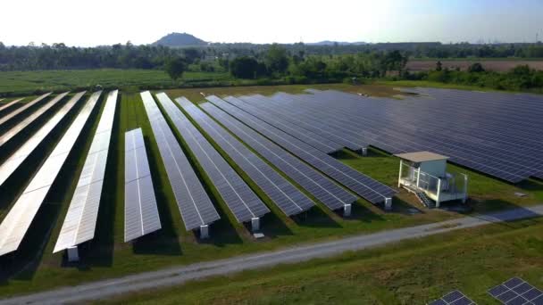 Солнечные Панели Системы Генераторов Энергии Солнца Переход Энергетике Чонбури — стоковое видео