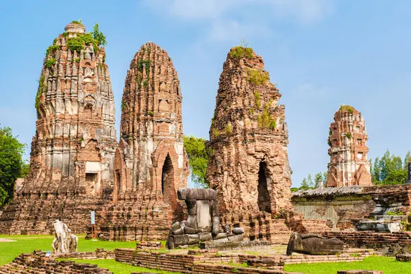 Ayutthaya Thailand Wat Mahathat Temple Stupa Pagoda Ruins Morning Ayyuthaya — Stock Photo, Image