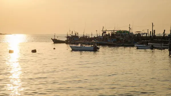 Самесан Саттахип Чонбури Таиланд Ноября 2023 Года Тайская Рыболовная Лодка — стоковое фото