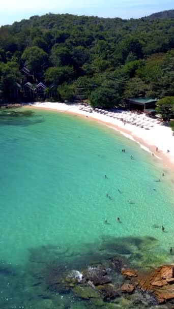 泰国Koh Samet热带岛屿 泰国Koh Samed白色热带海滩的无人驾驶飞机图像 — 图库视频影像