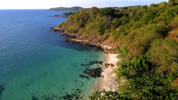 Drohnenaufnahme Auf Der Tropischen Insel Koh Samet Thailand Blick Von — Stockvideo