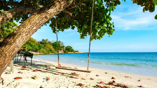 Houpačka Pláži Ostrova Koh Samet Rayong Thajsko Bílá Tropická Pláž — Stock fotografie