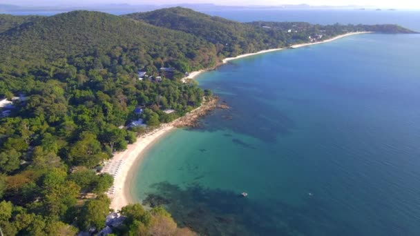 Vista Aérea Drone Ilha Tropical Koh Samet Tailândia Vista Cima — Vídeo de Stock