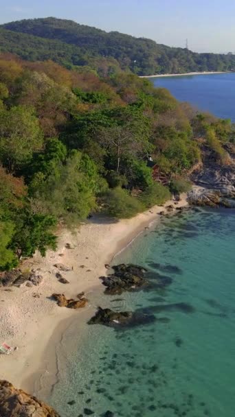 Vista Aérea Drone Ilha Tropical Koh Samet Tailândia Dia Ensolarado — Vídeo de Stock