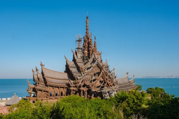 Santuario Verdad Templo Madera Pattaya Tailandia —  Fotos de Stock
