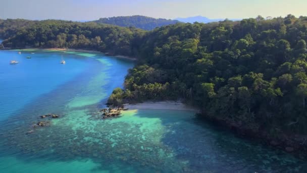 Drone Vista Superior Koh Wai Island Trat Tailândia Uma Ilha — Vídeo de Stock