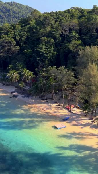 Koh Wai Island Trat Thaiföld Egy Vékony Trópusi Sziget Közelében — Stock videók