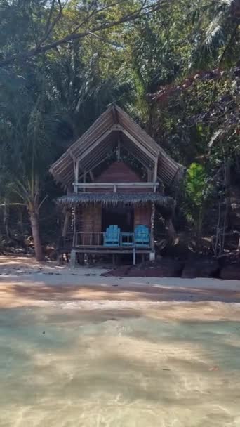 Cabaña Bambú Madera Playa Koh Wai Island Trat Thailand Una — Vídeo de stock