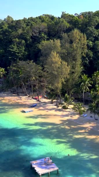 Drone Top View Koh Wai Island Trat Thailand Tinny Tropical — Vídeos de Stock