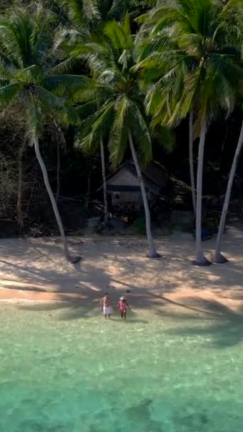 Koh Wai Island Trat Thailand Bambu Hydda Bungalow Stranden Och — Stockvideo
