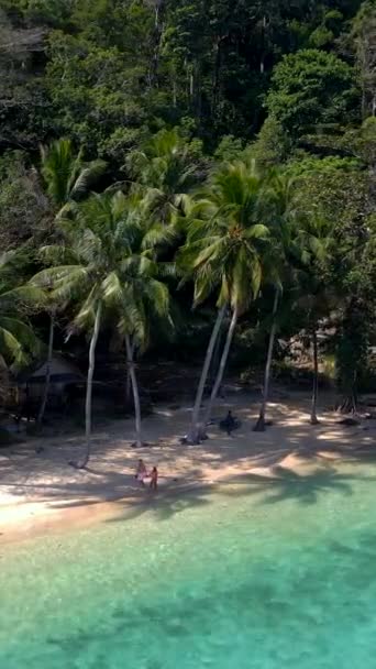 Koh Wai Island Trat Thajsko Dřevěný Bambusový Domek Pláži Mladý — Stock video