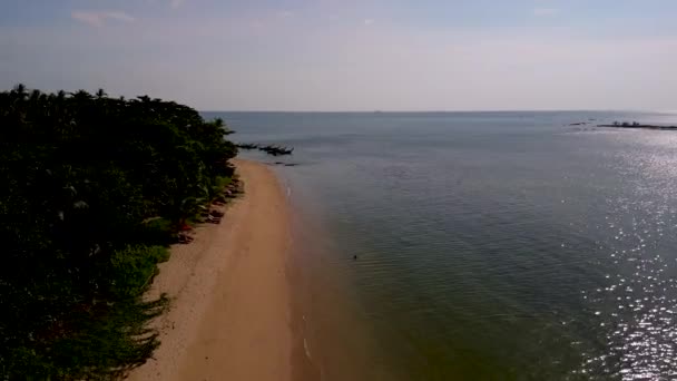 Praia Calma Com Água Cristalina Céu Azul Koh Libong Província — Vídeo de Stock