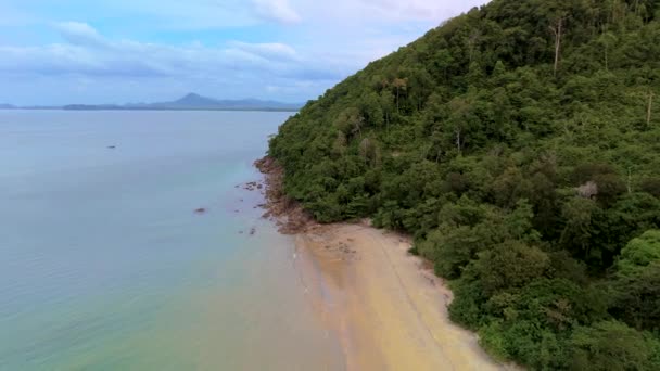 高良岛 安达曼海 热带岛屿 有棕榈树和翠绿的海洋 — 图库视频影像