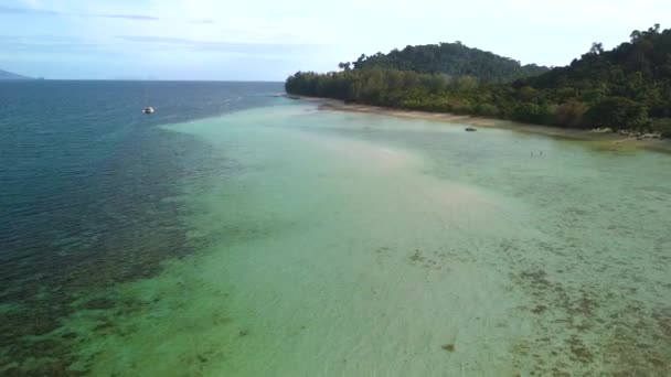 Koh Kradan Eine Tropische Insel Mit Palmen Weichem Weißen Sand — Stockvideo