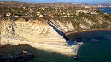 Scala dei Turchi Türklerin Merdiveni Sicilya İtalya, Scala dei Turchi Porto Empedocle yakınlarındaki Realmonte sahilinde kayalık bir uçurum, Güney Sicilya Avrupa