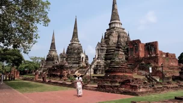 タイのスコータイ旧市街 南アジアタイの古代都市と文化 スクワタイ歴史公園 — ストック動画