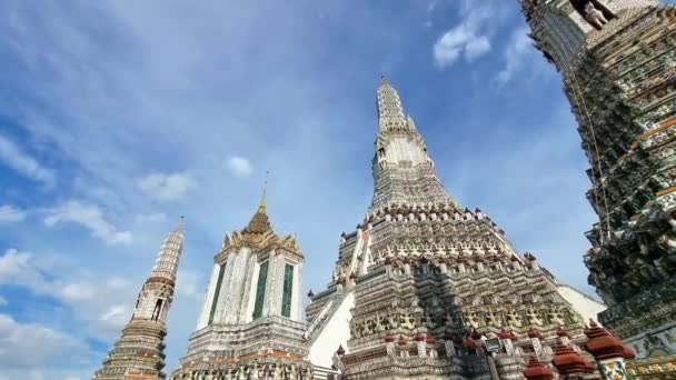 Wat Arun Temple Bangkok Durante Pôr Sol Tailândia Templo Budista — Vídeo de Stock