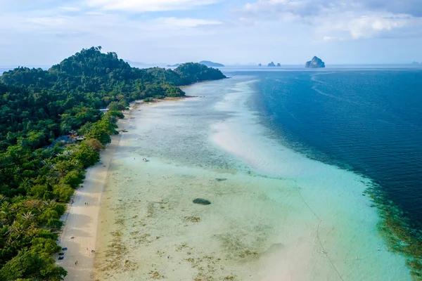 Drone Vista Aérea Superior Koh Kradan Una Isla Tropical Con —  Fotos de Stock