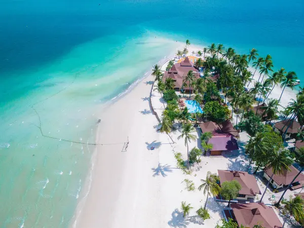 Drone Vista Aerea Koh Muk Isola Tropicale Thailandia Con Palme — Foto Stock