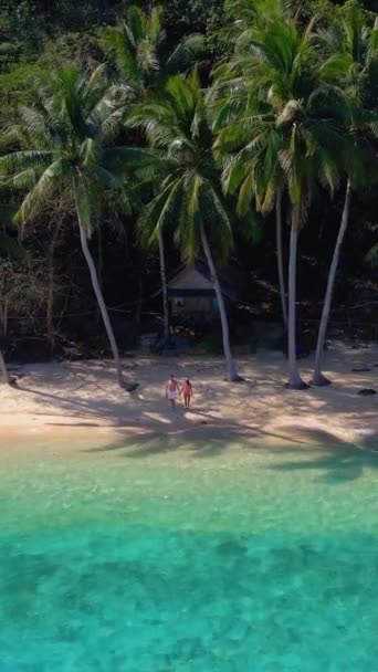 Dos Individuos Están Disfrutando Del Hermoso Paisaje Natural Una Playa — Vídeo de stock