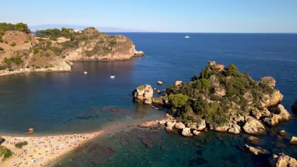 Wunderschöne Bucht Sommer Mit Blauem Meer Luftaufnahme Der Insel Und — Stockvideo