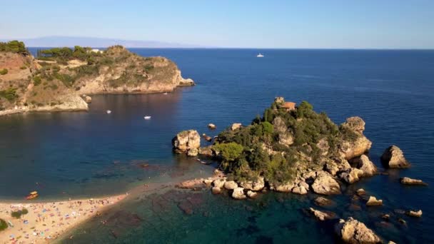 Isola Bella Beach Taormina Sicilia Italia Europa — Vídeos de Stock