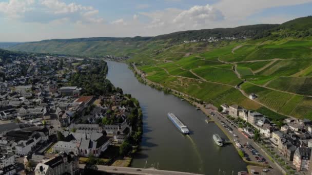 Внутрішнє Судноплавство Човновий Газовий Транспорт Над Річкою Мозель Німеччині Внутрішній — стокове відео