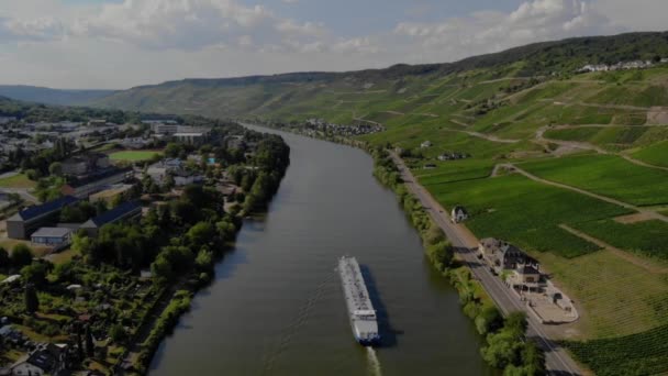 Trasporto Interno Gas Imbarcazioni Sul Fiume Mosel Germania Trasporto Interno — Video Stock