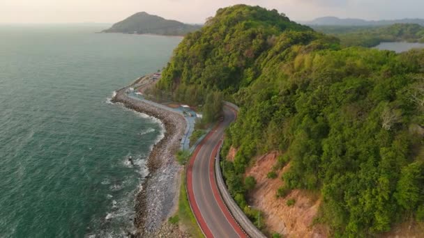 Jazdy Samochodem Drodze Tajlandii Krajobraz Drogi Lecie Miło Jest Jeździć — Wideo stockowe